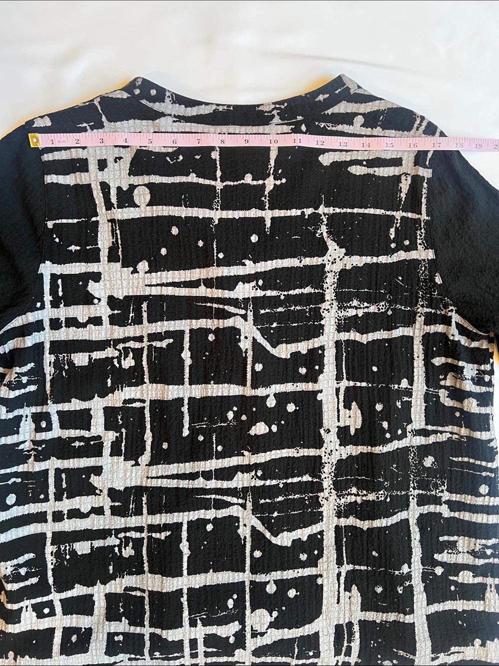 Ali Miles Artsy Black Patterned Button Top with Color Accents Maximalist Indie - Picture 5 of 10